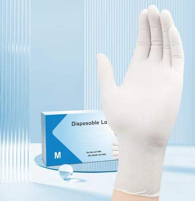 acheter Gants d'examen de latex jetables sans poudre 4,5 à 6,5 g Fonction antirolles non stériles Gants d'examen de latex en gros fabrication en ligne