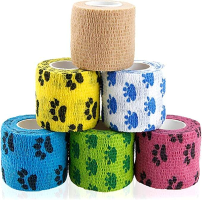 acheter Vente en gros de produits autoadhésifs non tissés élastiques pour animaux de compagnie enveloppement de patte de chien pansement de patte de chien pansement cohérent fabrication en ligne