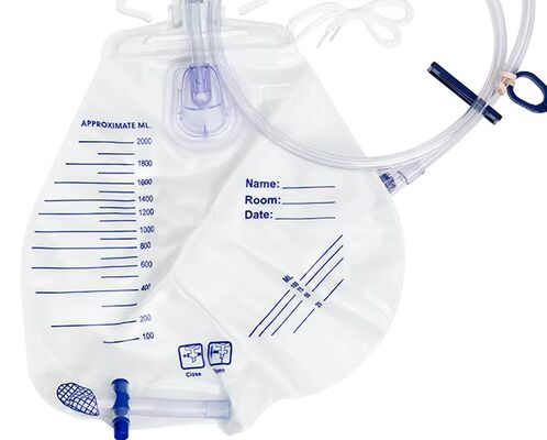acheter Sac de drainage d'urine en PVC stérile de qualité médicale avec une capacité de 2000 ml et une soupape T de sortie inférieure pour un drainage facile fabrication en ligne