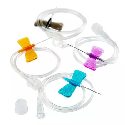 Bon prix 18-27G EO Aiguille de papillon stérile multicolore codée, disposable pour le traitement du cuir chevelu, ensemble de veine pour perfusion et prélèvement de sang en ligne