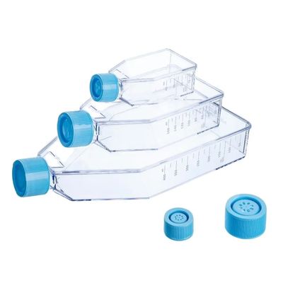 Bon prix Bouteille en plastique stérile de culture cellulaire avec le flacon exhalé T25 T75 T175 de culture cellulaire de couverture en ligne