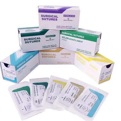 Bon prix Acide polyglycolique PGA Sutures chirurgicales 910 Soie vicieuse Catgut chromé Nylon Suture chirurgicale en ligne