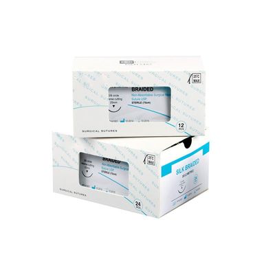 Bon prix Sutures médicales non résorbables en soie tressée pour animaux vétérinaires avec aiguille pour la fermeture cutanée dentaire, vétérinaire et chirurgicale en ligne