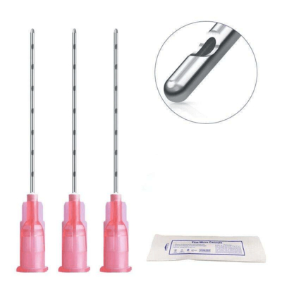 Bon prix Micro-canule à bout rond en acier inoxydable certifié pour produits de comblement dermique et mésothérapie 30G 27G 25G 23G 21G 18G 50mm en ligne