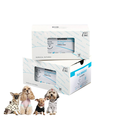 Bon prix Sutures médicales non résorbables en soie tressée pour animaux vétérinaires avec aiguille pour la fermeture cutanée dentaire, vétérinaire et chirurgicale en ligne
