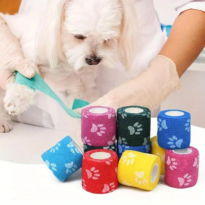 Bon prix Animal auto-adhésif non tissé élastique chien patte pansement Vetraps pansement cohérent couleur non tissé élastique auto-adhésif sport pansement Vet Wrap en ligne