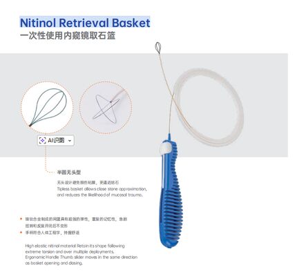 Bon prix Panier de récupération en nitinol hautement élastique avec technologie à mémoire de forme pour les procédures endoscopiques mini-invasives en ligne
