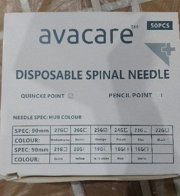 Bon prix Aiguille d'anesthésie rachidienne de qualité médicale avec pointe Quincke et pointe de crayon de type Whitacre pour ponction lombaire atraumatique en 25G 26G 27G en ligne