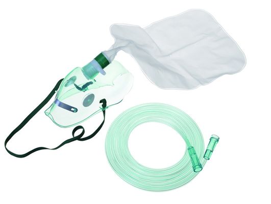 Bon prix Masque transparent non de Rebreather de sac de PVC d'O2 de sac vert de réservoir en ligne